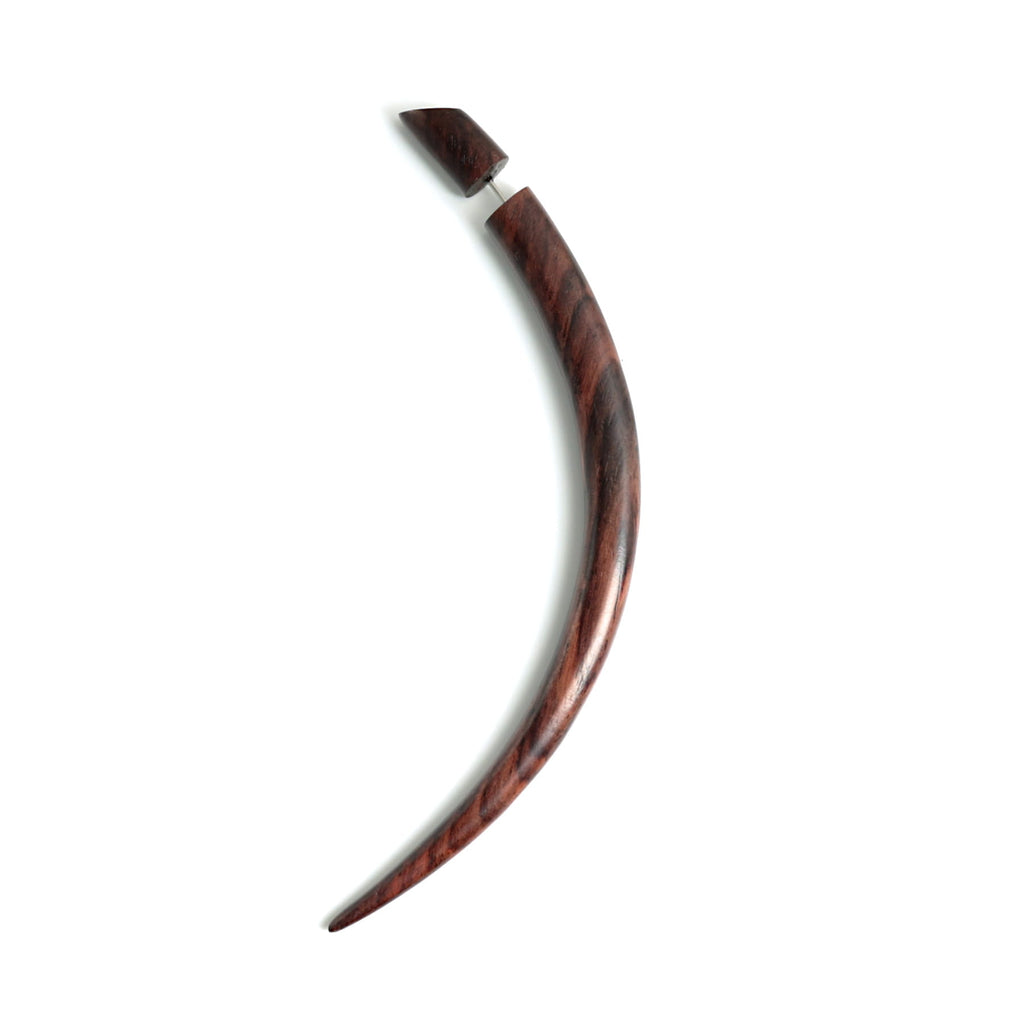 Wood Spike Earrings-Organic Accessories Shop in Ibuqui